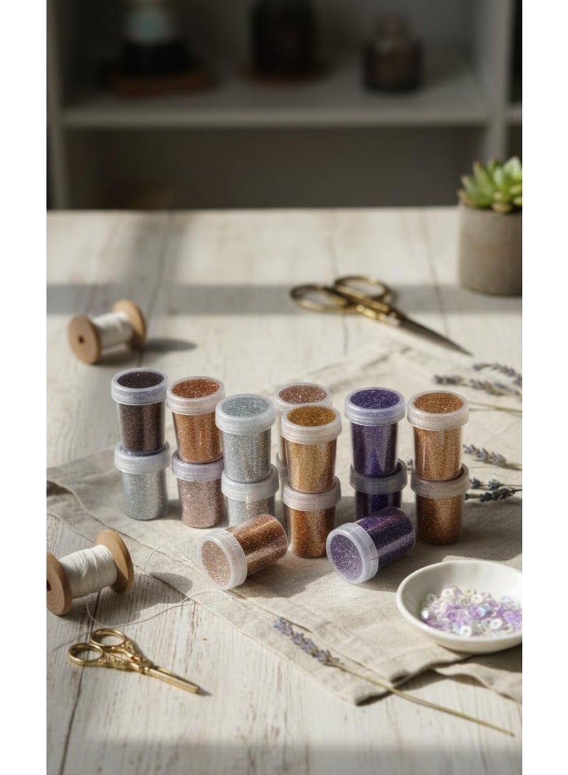 برطمانات جليتر مسحوق ناعم للغاية للتلوين والتزيين، متعددة الألوان للأشغال اليدوية، الفنون، الأعمال الإبداعية والحرفية المختلفة (6 قطعة) - Image 3